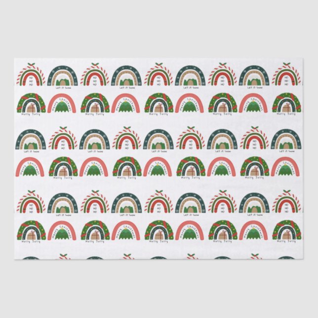 Christmas Rainbow Let it Snow   Tissue Paper (Front)
