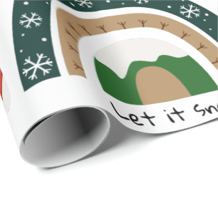 Christmas Rainbow Let it Snow Wrapping Paper