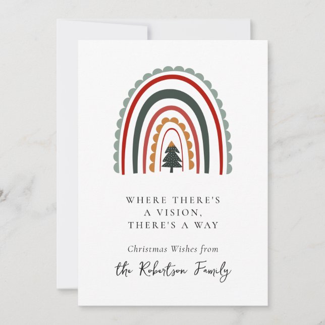 Christmas Rainbow Motivational Quote Holiday Card (Front)