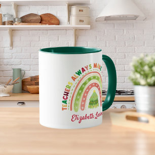Christmas Rainbow Teachers Appreciations Green Mug