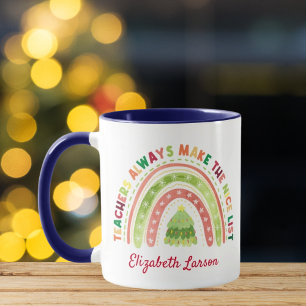 Christmas Rainbow Teachers Appreciations Navy Blue Mug