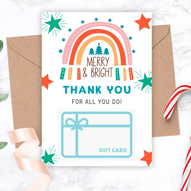 Christmas Rainbow Thank You Gift Card Holder (Creator Uploaded)