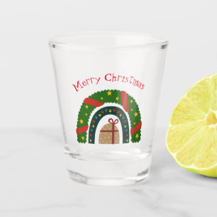 Christmas Rainbow With a Present  Shot Glass