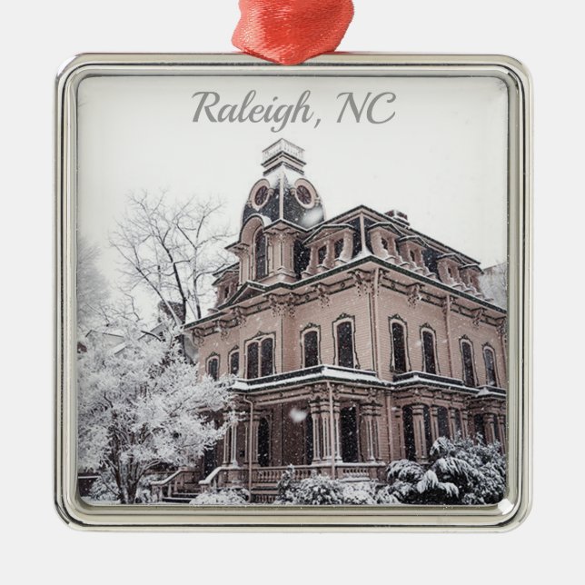 Christmas Raleigh NC North Carolina Architecture Metal Tree Decoration (Front)