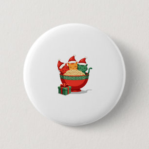 Christmas Ramen Cat Santa Anime Meow Kitty Meow Ca 6 Cm Round Badge