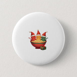 Christmas Ramen Cat Santa Anime Meow Kitty Meow Ca 6 Cm Round Badge