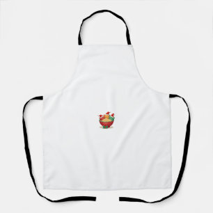 Christmas Ramen Cat Santa Anime Meow Kitty Meow Ca Apron