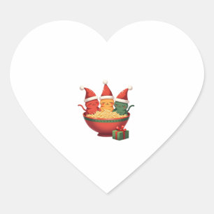 Christmas Ramen Cat Santa Anime Meow Kitty Meow Ca Heart Sticker