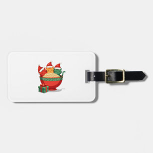 Christmas Ramen Cat Santa Anime Meow Kitty Meow Ca Luggage Tag
