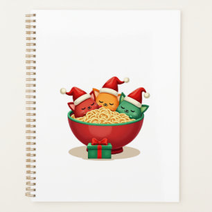 Christmas Ramen Cat Santa Anime Meow Kitty Meow Ca Planner