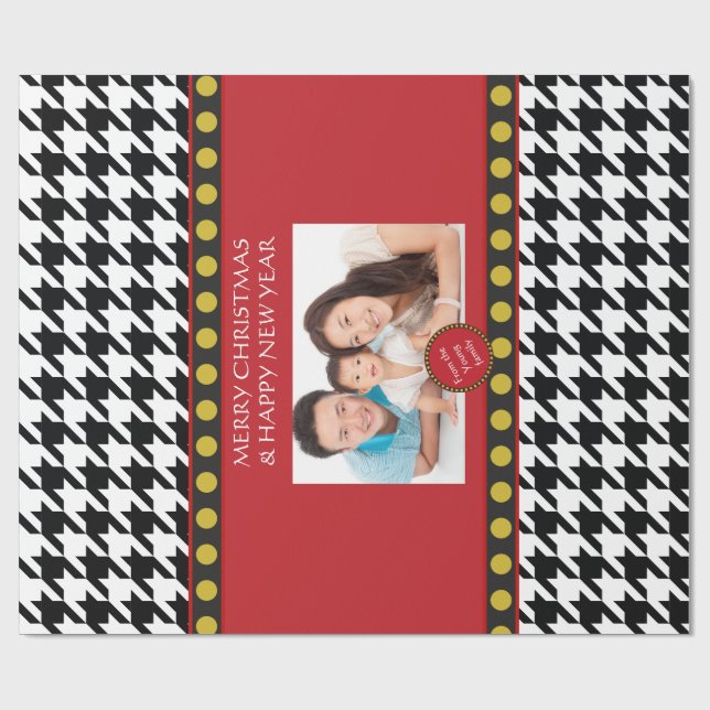 Christmas range Dogtooth, Houndstooth Wrapping Paper (Flat)