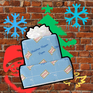 Christmas Rappin' Blue Wrapping Paper