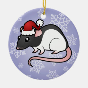Christmas Rat Ceramic Tree Decoration
