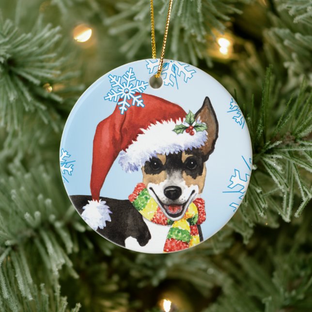 Christmas Rat Terrier Ceramic Tree Decoration (Tree)