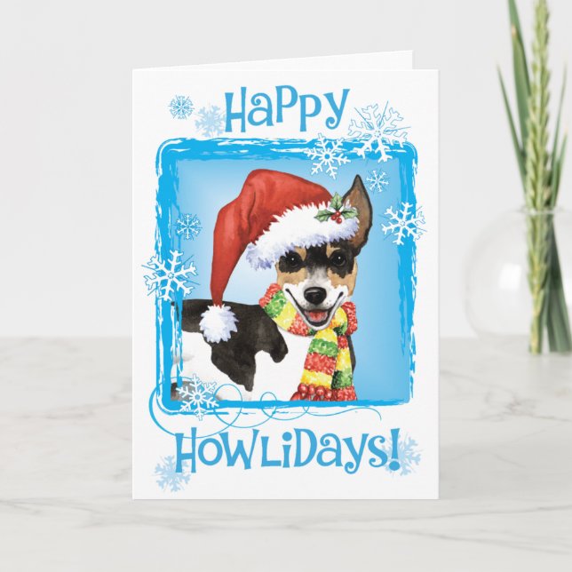 Christmas Rat Terrier Holiday Card (Front)
