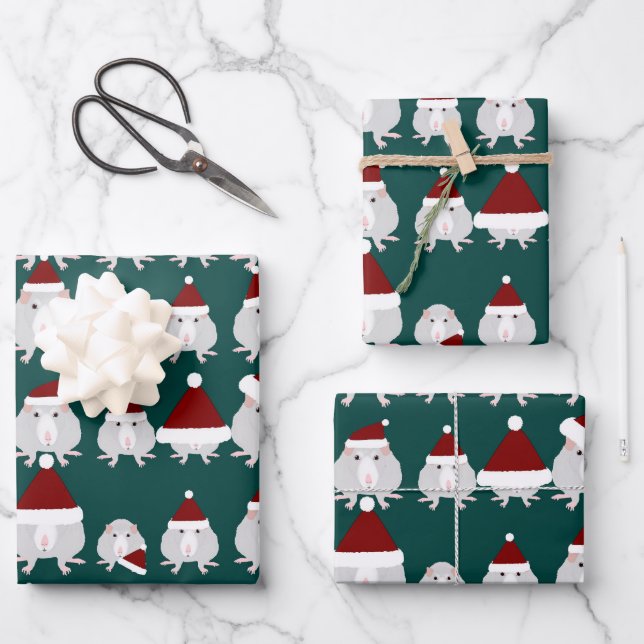 Christmas Rats Wrapping Paper Sheets (Front)