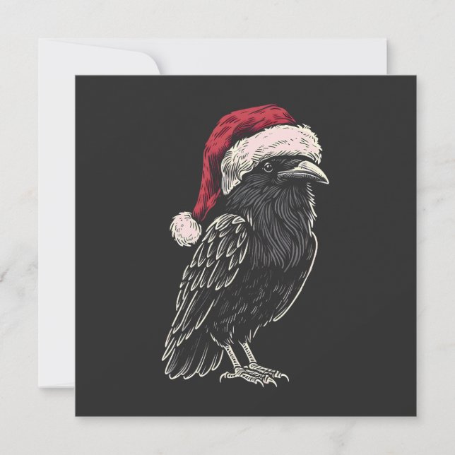 Christmas Raven  Holiday Card (Front)
