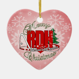 CHRISTMAS RDH Registered Dental Hygienist Ceramic Tree Decoration