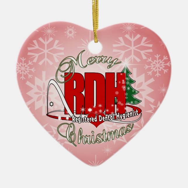CHRISTMAS RDH Registered Dental Hygienist Ceramic Tree Decoration (Front)