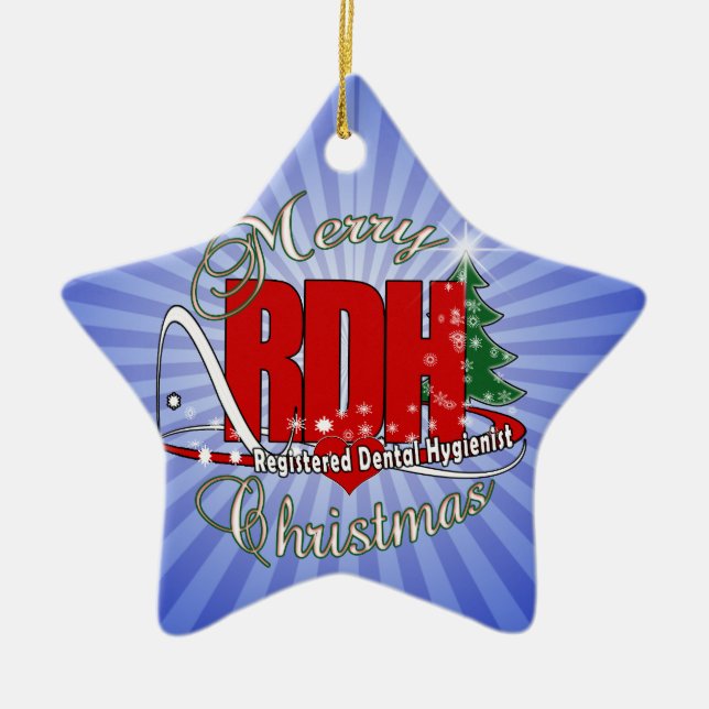 CHRISTMAS RDH Registered Dental Hygienist Ceramic Tree Decoration (Front)