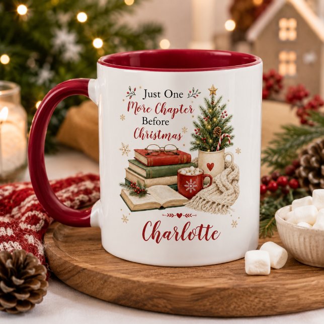 Christmas Reading Book Lover Tree Snowflake Winter Mug (Creator Uploaded)