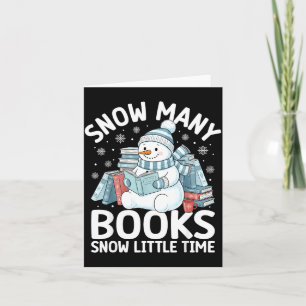 Christmas Reading Snowman So Many Books Men Women Card