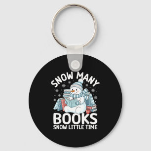 Christmas Reading Snowman So Many Books Men Women  Key Ring