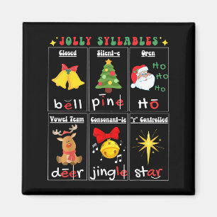 Christmas Reading Teacher Syllable Types Phonemic  Magnet