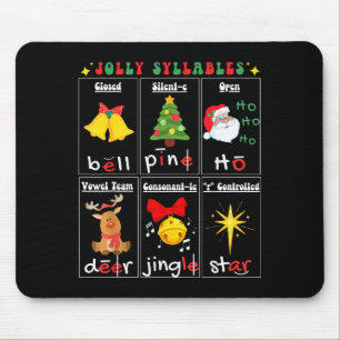 Christmas Reading Teacher Syllable Types Phonemic Mouse Mat