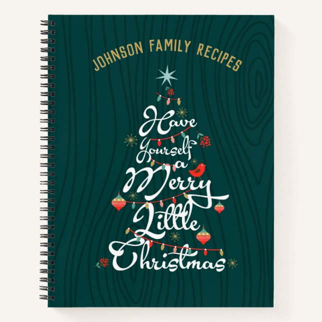 Christmas Recipe Book Organiser Journal Xmas Tree (Front)