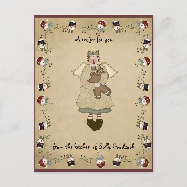 Christmas recipe cards postcard (Front)