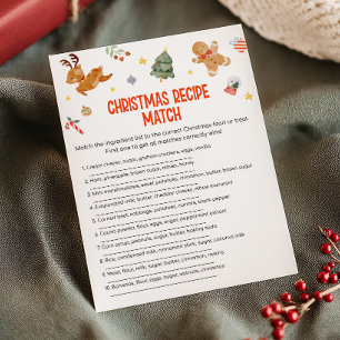 Christmas Recipe Match Game Holiday Card