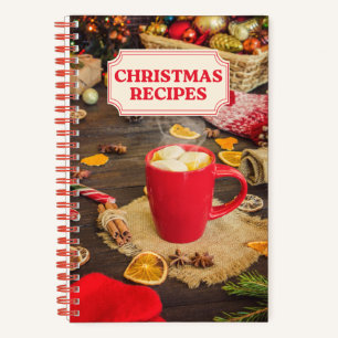 Christmas Recipes Retro Holiday Recipe  Notebook