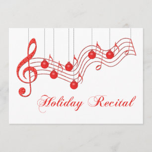 Christmas Recital, Red Lace Invitation