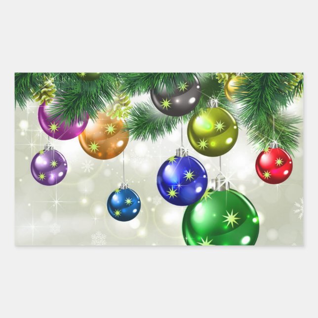 Christmas Rectangular Sticker (Front)