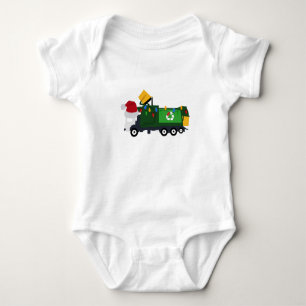 Christmas Recycling Garbage Truck Baby Bodysuit