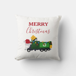 Christmas Recycling Garbage Truck   Cushion