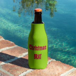 Christmas Red And Brat Green  Bottle Cooler