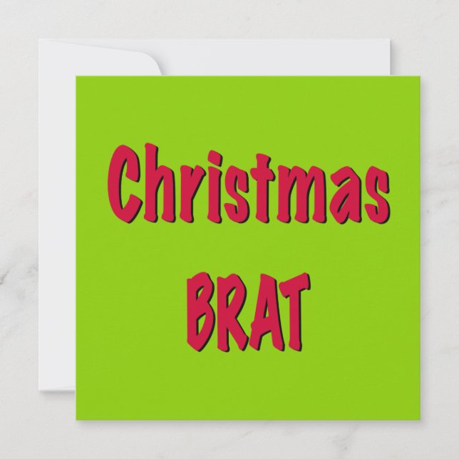 Christmas Red And Brat Green Card (Front)