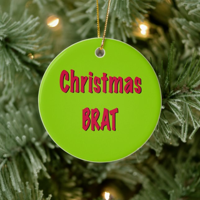 Christmas Red And Brat Green Ceramic Tree Decoration (Tree)