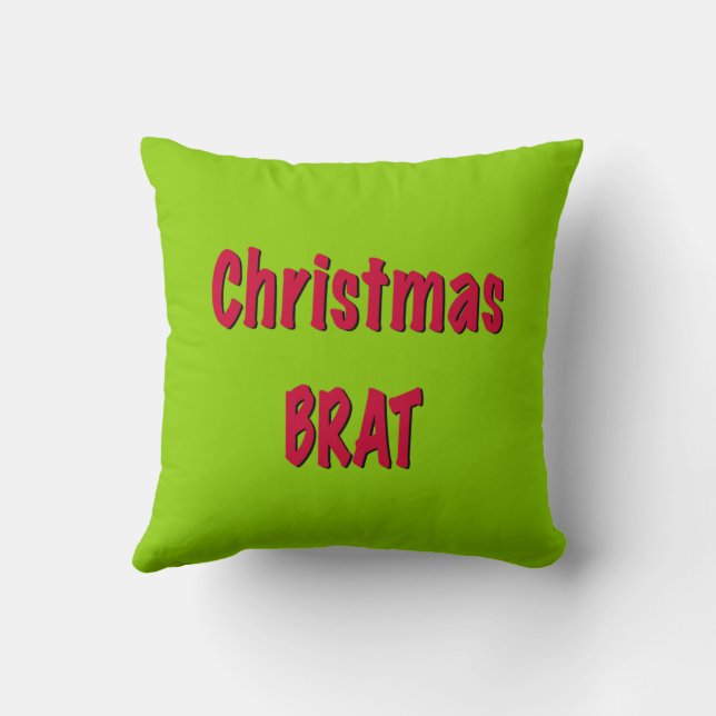 Christmas Red And Brat Green  Cushion (Back)