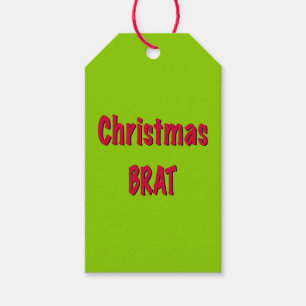 Christmas Red And Brat Green  Gift Tags