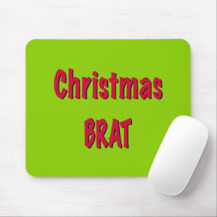 Christmas Red And Brat Green Mouse Mat