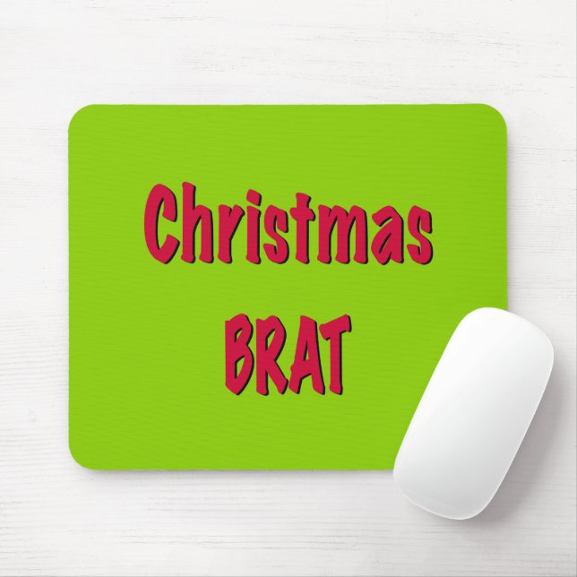 Christmas Red And Brat Green Mouse Mat (With Mouse)