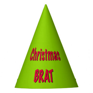 Christmas Red And Brat Green Party Hat