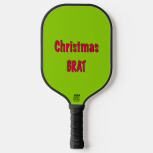 Christmas Red And Brat Green Pickleball Paddle