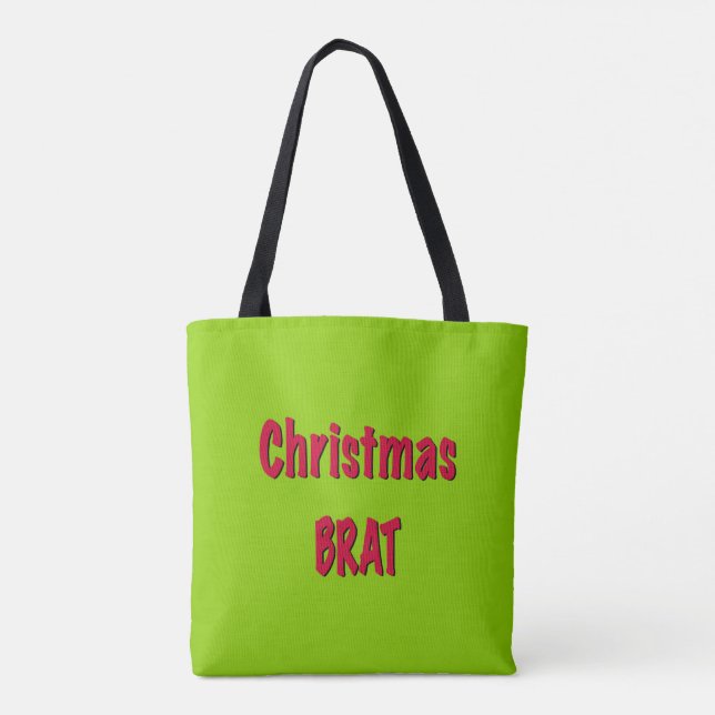 Christmas Red And Brat Green  Tote Bag (Back)