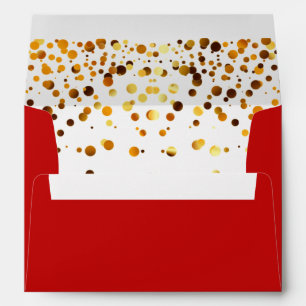Christmas Red and Gold Glitter Faux Foil Envelope