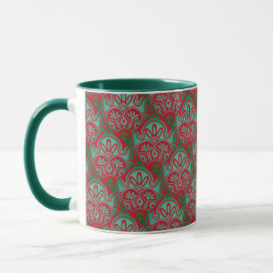 Christmas red and green boho Mug