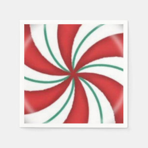 Christmas Red and Green Peppermint Hard Candy Napkin
